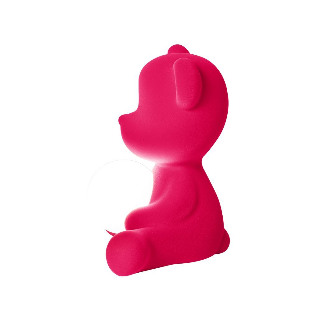 Qeeboo Teddy Girl førte genopladelig bordlampe fløjl finish, Fuxia