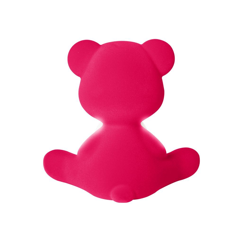 Qeeboo Teddy Girl førte genopladelig bordlampe fløjl finish, Fuxia