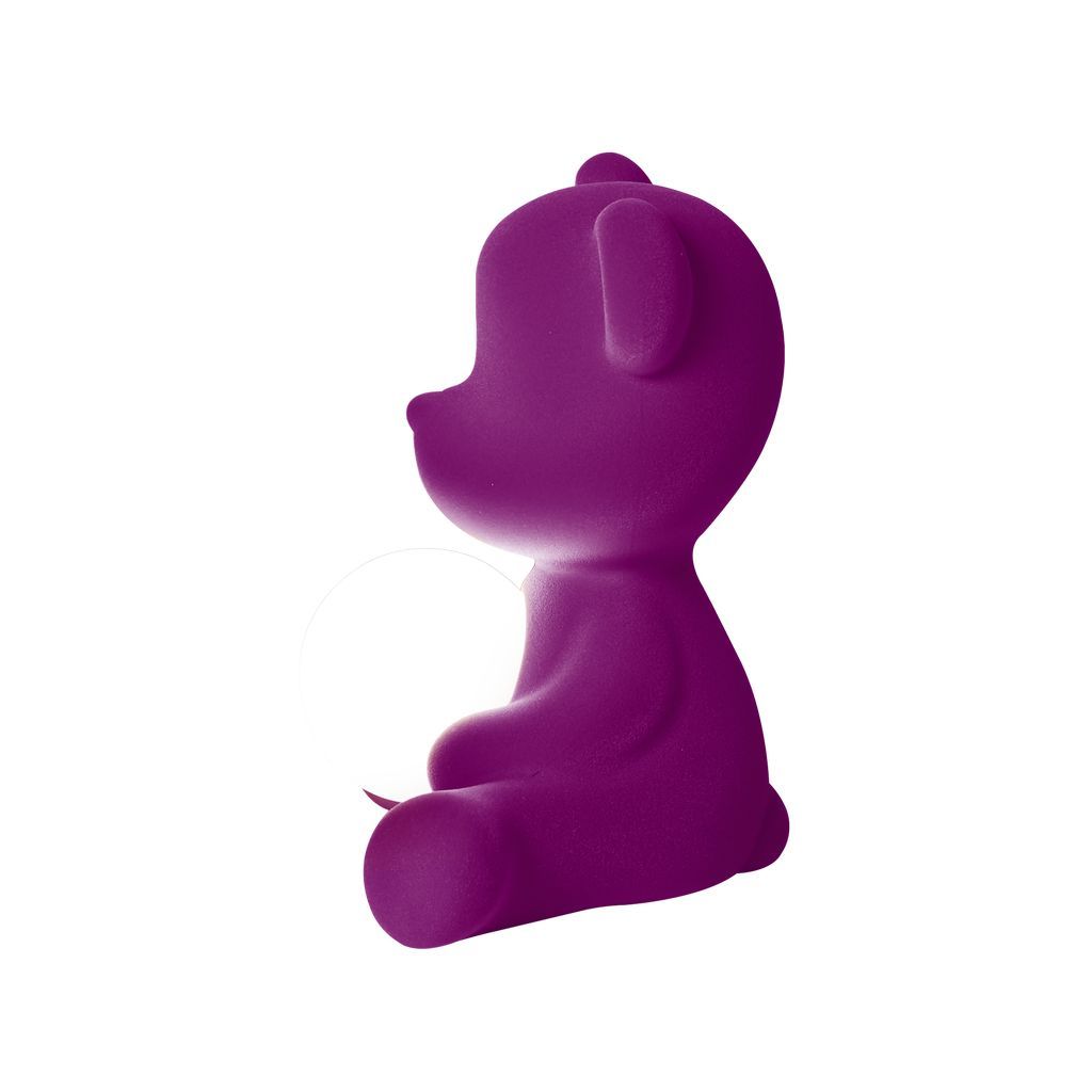 QEEOOO TEDDY GIRL LED RECHARGable Table Table Lampe finale en velours, violet