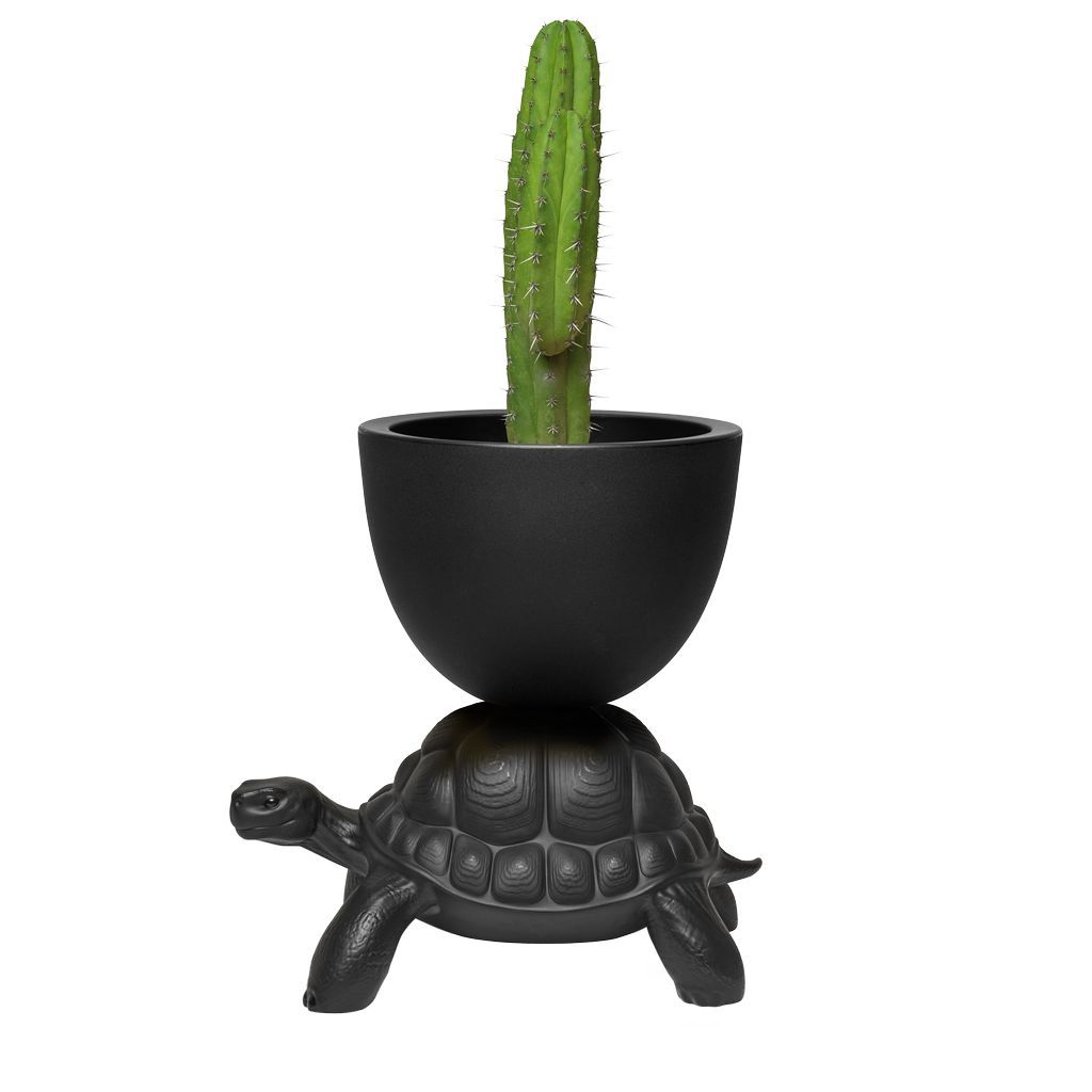 Qeeboo Turtle Carry Flowerpot und Champagnerkühler, schwarz