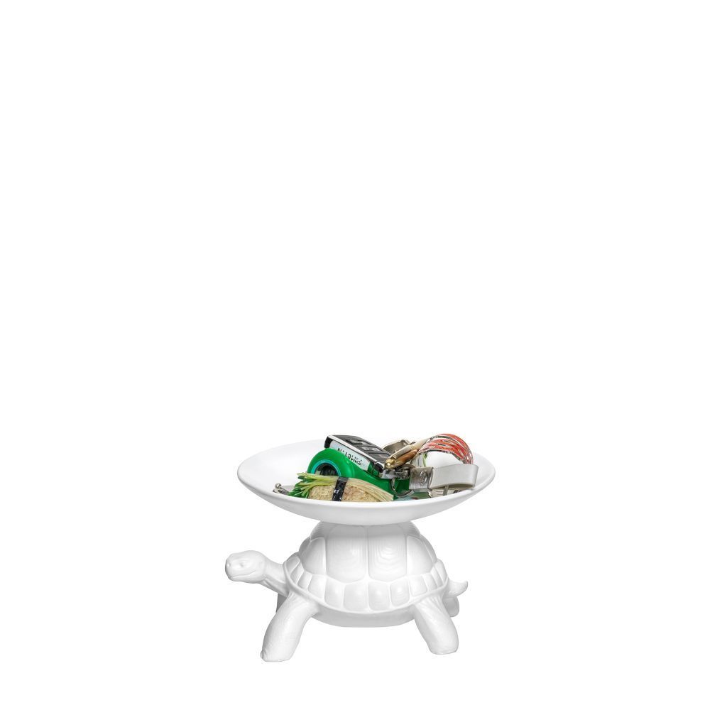 Qeeboo Turtle Carry Pocket tømmer XS, hvid