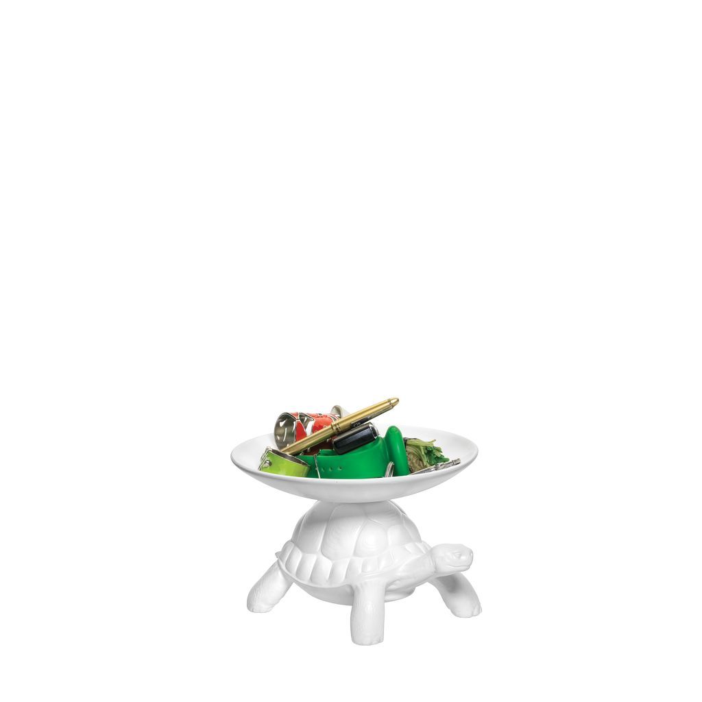 Qeeboo Turtle Carry Pocket tømmer XS, hvid