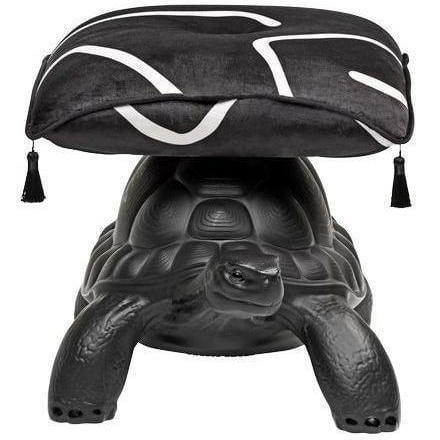 Qeeboo Turtle Carry Puff, negro