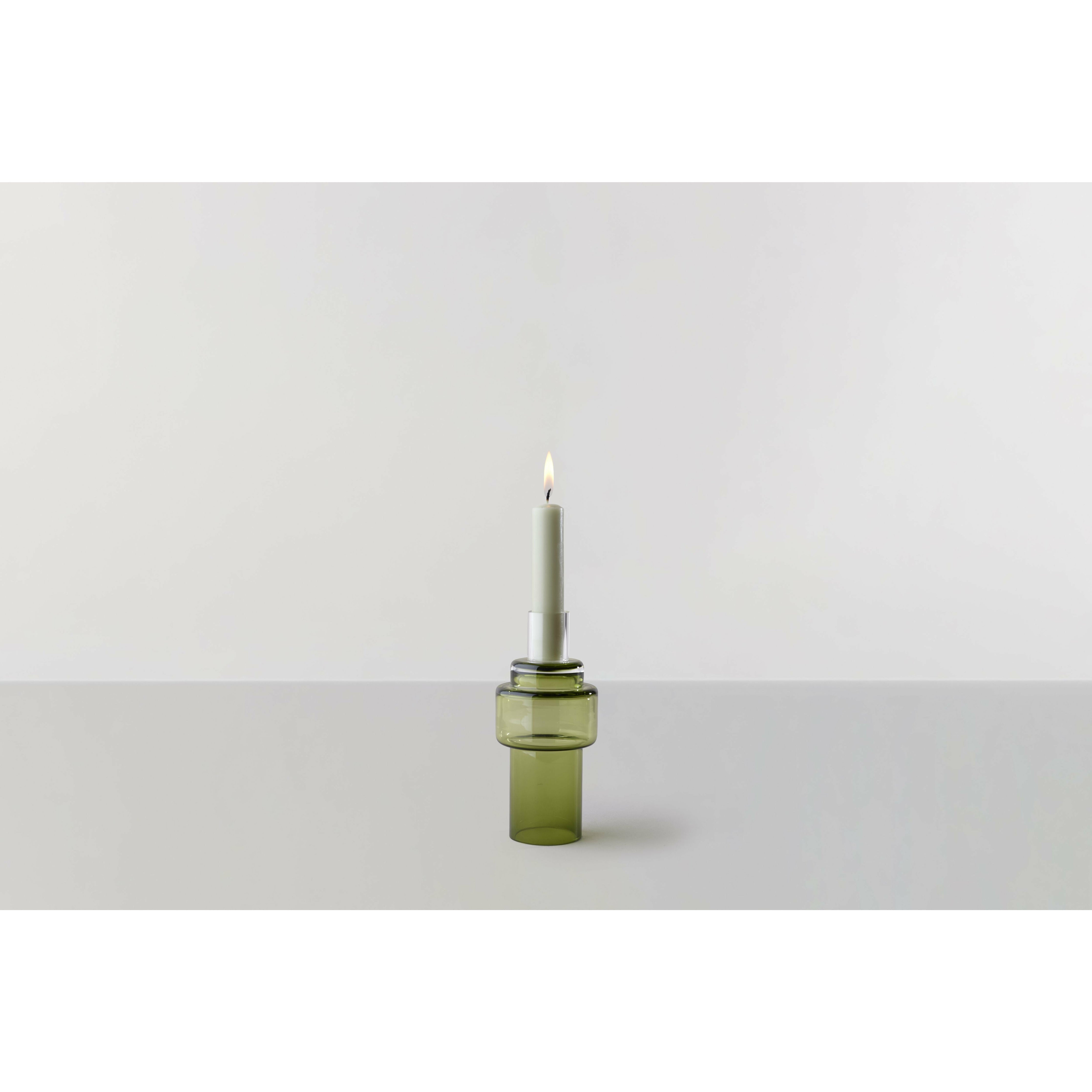 RO -Sammlung Nr. 55 Glass Candlestick, Moss Green