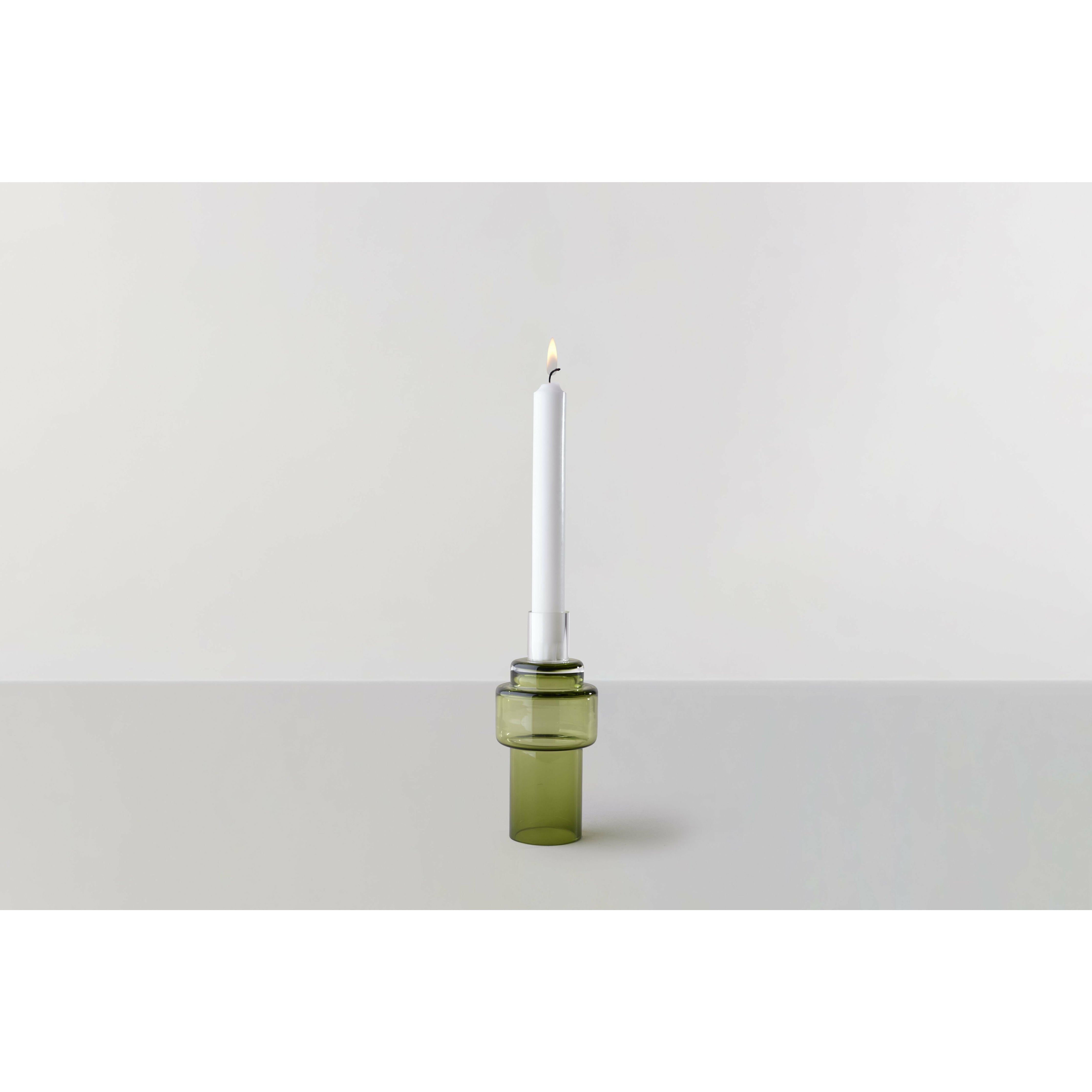 RO -Sammlung Nr. 55 Glass Candlestick, Moss Green