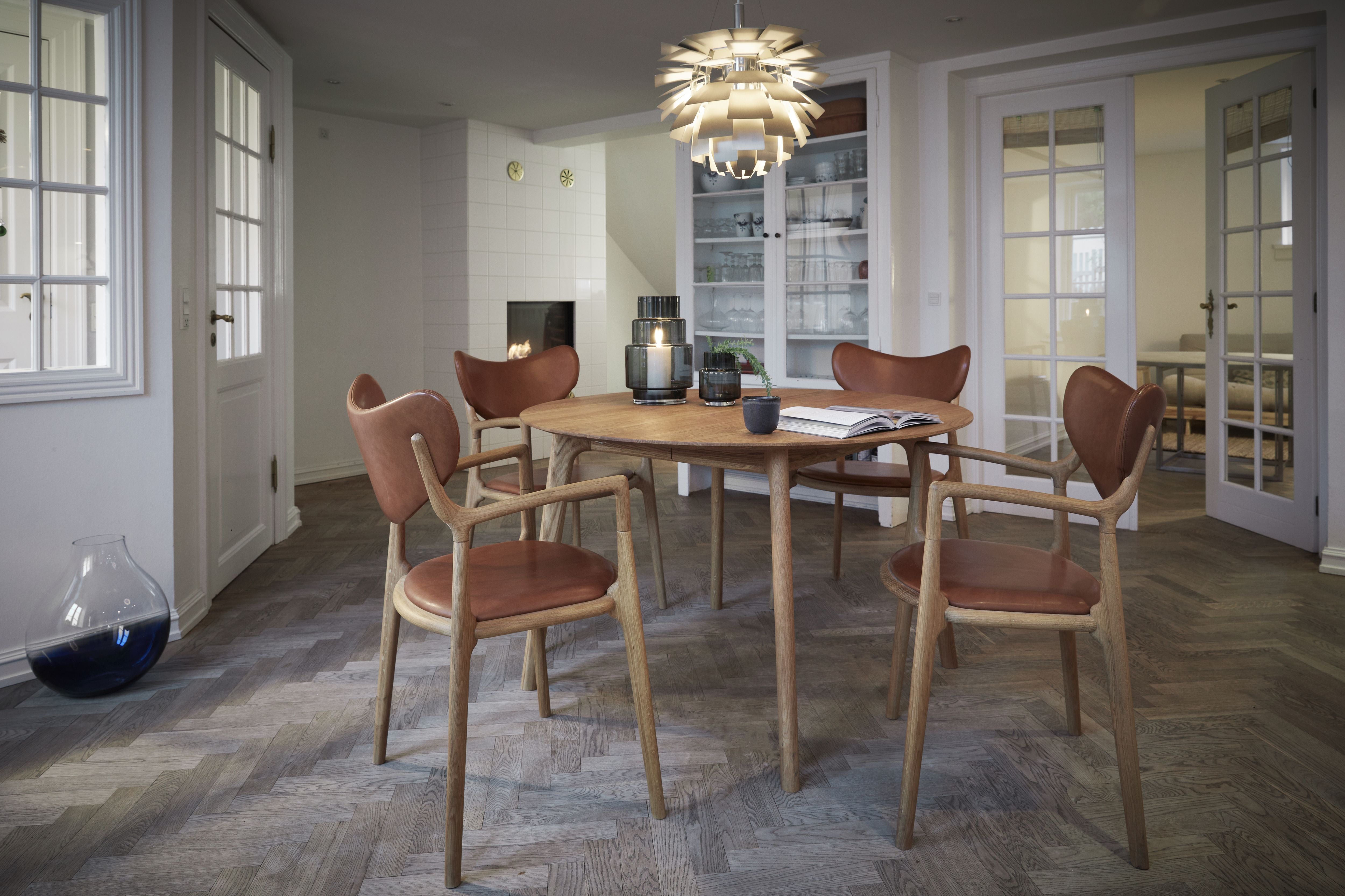 RO Collection Salon Table extensible en chêne huilé, Ø 120 cm