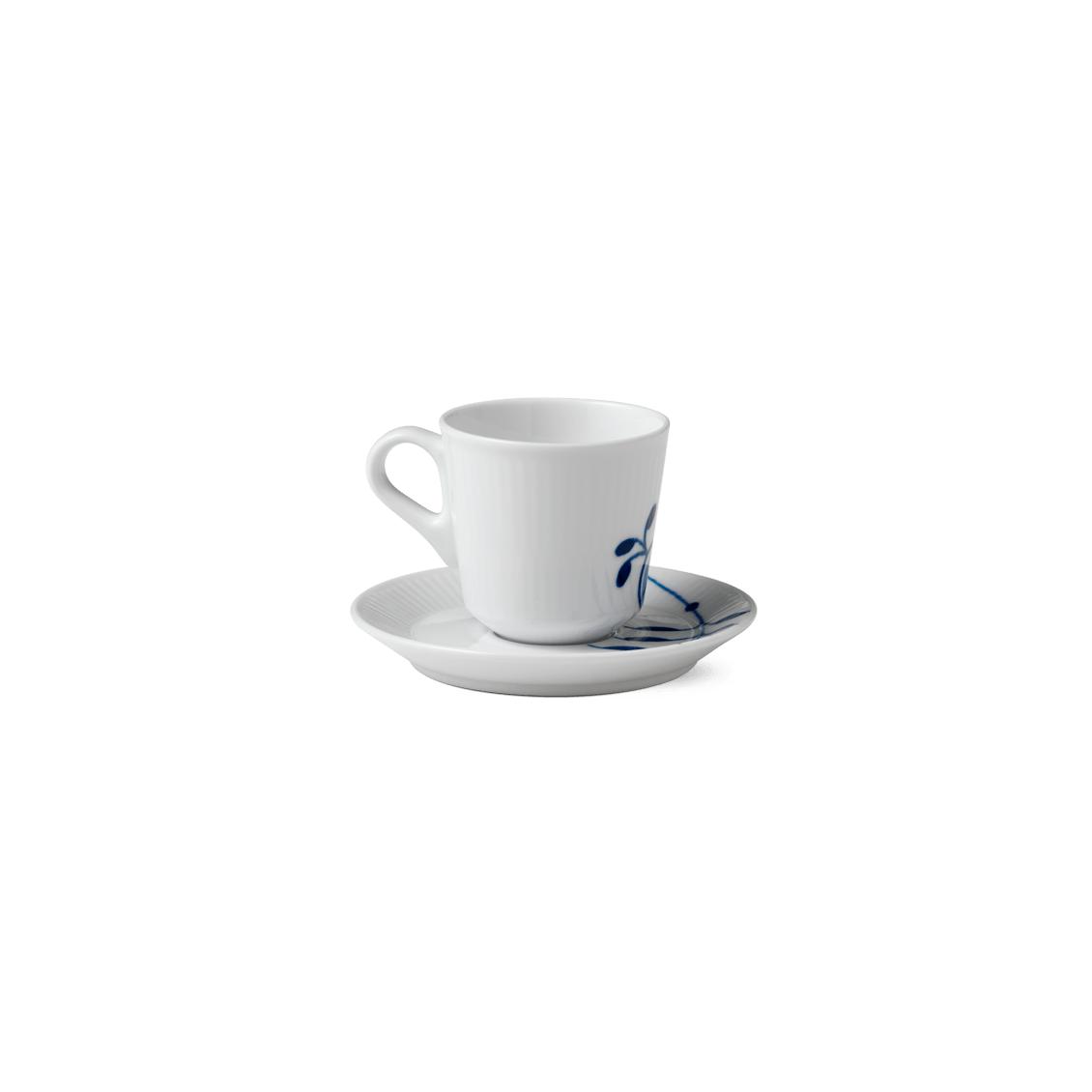 Royal Copenhague bleu Cluted Mega Espresso Cup W. Saucer, 9cl