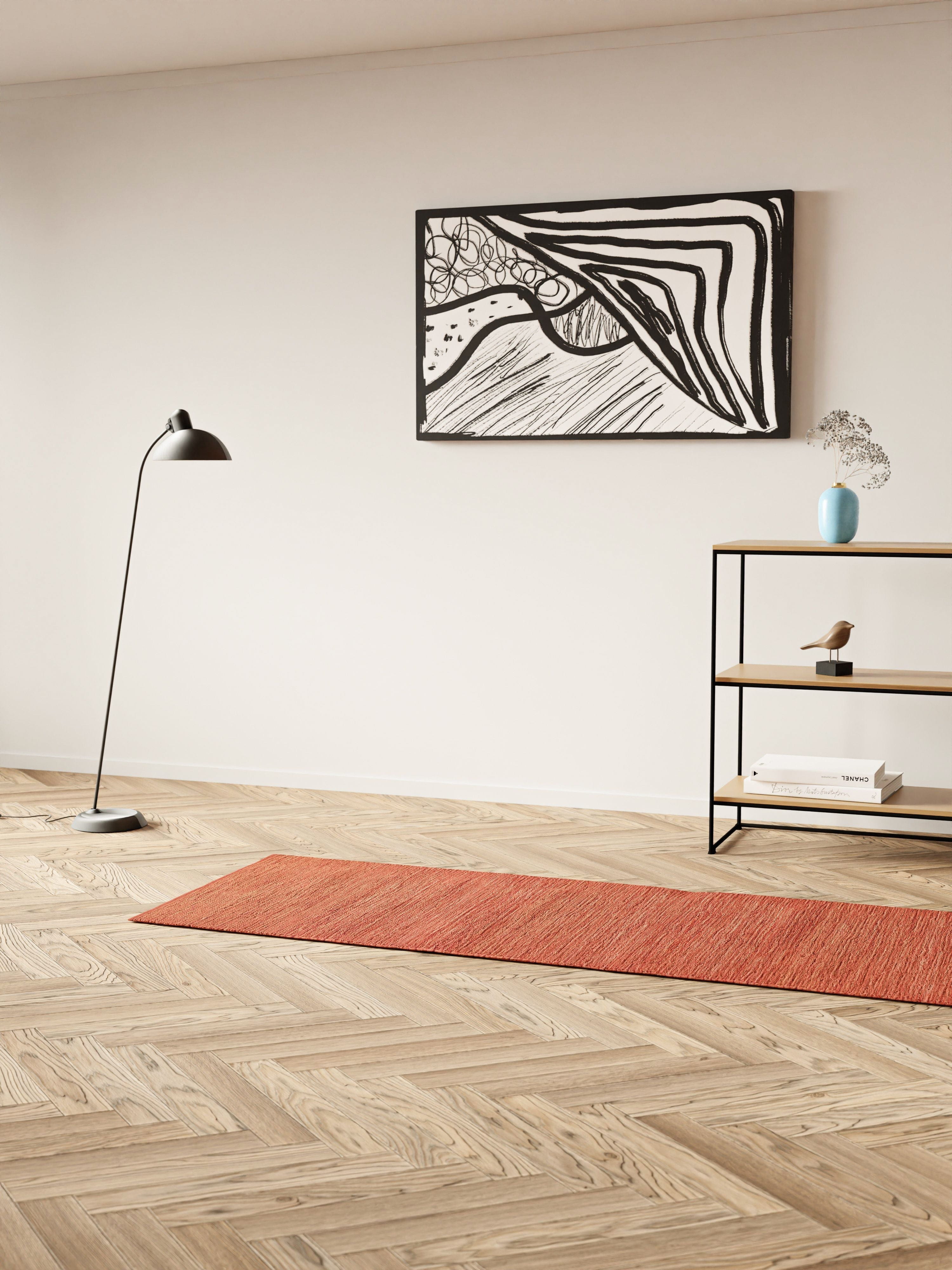 Rug Solid Cotton Rug 140 X 200 Cm, Solar Orange