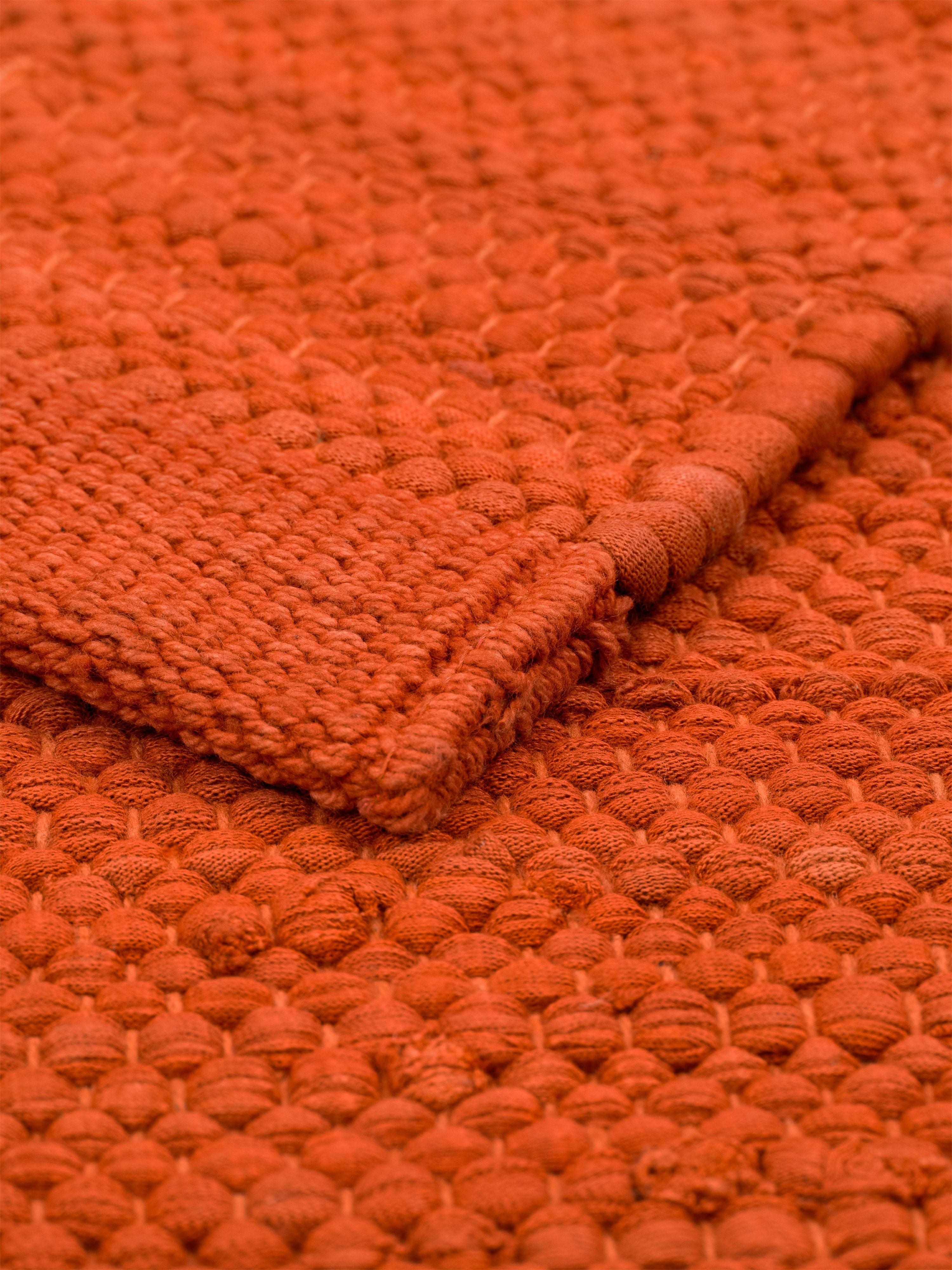 Tæppe solid bomuldstæppe 75 x 200 cm, solorange