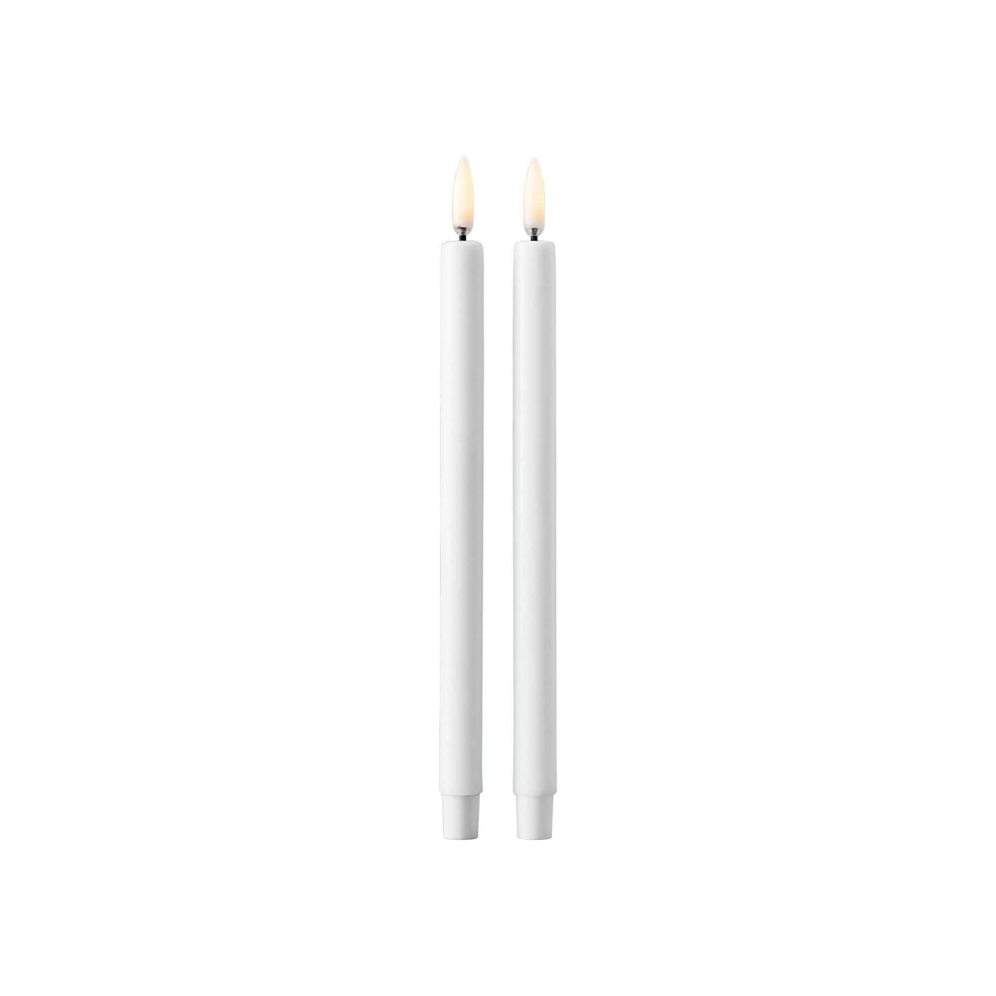 Stoff Nagel LED Candles por Uyuni Ilumining Set of 2, White