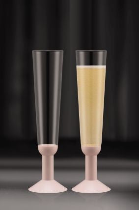 Bodum Oktett Champagnergläser mit Plastikbasis 2 Stcs., Erdbeere