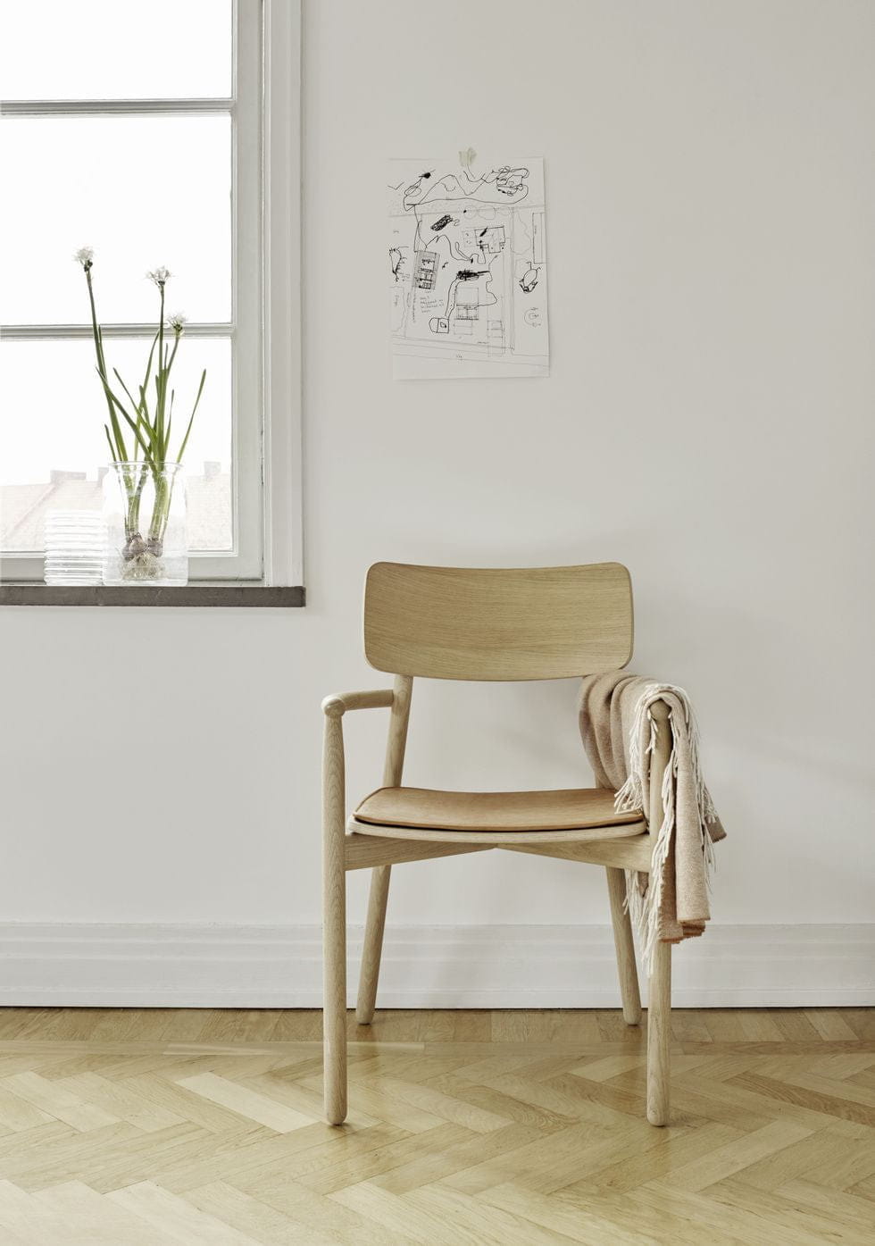 Fauteuil skagerak hven, chêne blanc huilé