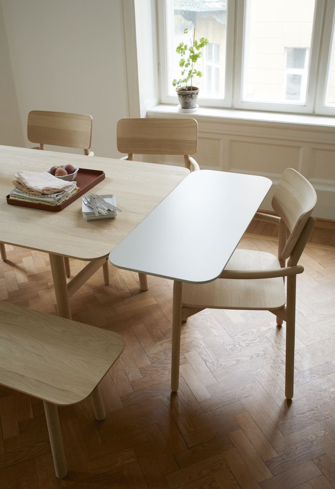 Skagerak hven mesa de roble sapured blanco pigmentado, 190 cm