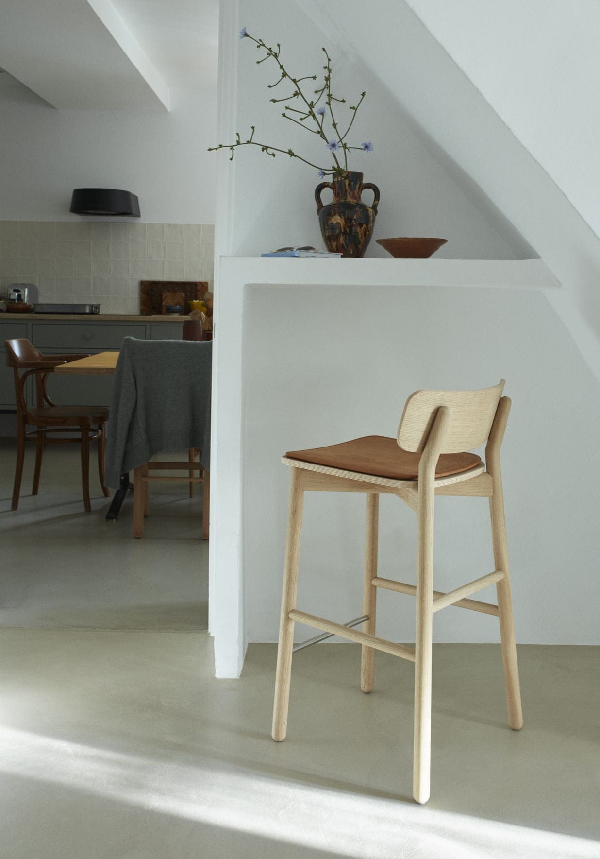 Couverture de siège Skagerak pour tabouret de bar Hven, cognac