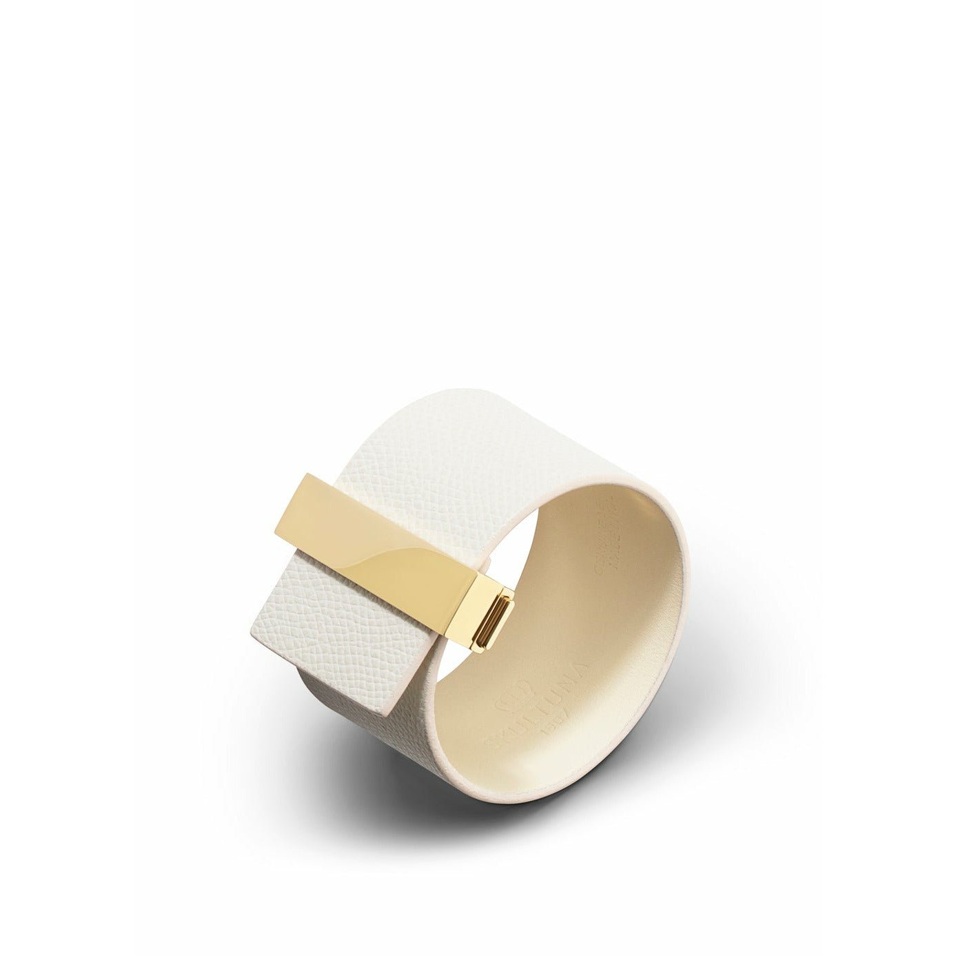 Skultuna Verschluss Lederband Leder/Gold plattiert 38 mm l 17 & 18 cm, weiß