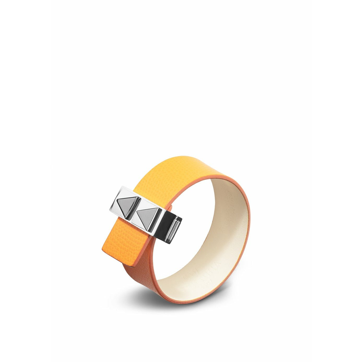 Skultuna fermoir rivets bracelet en acier poli 23 mm L 17 et 18 cm, orange