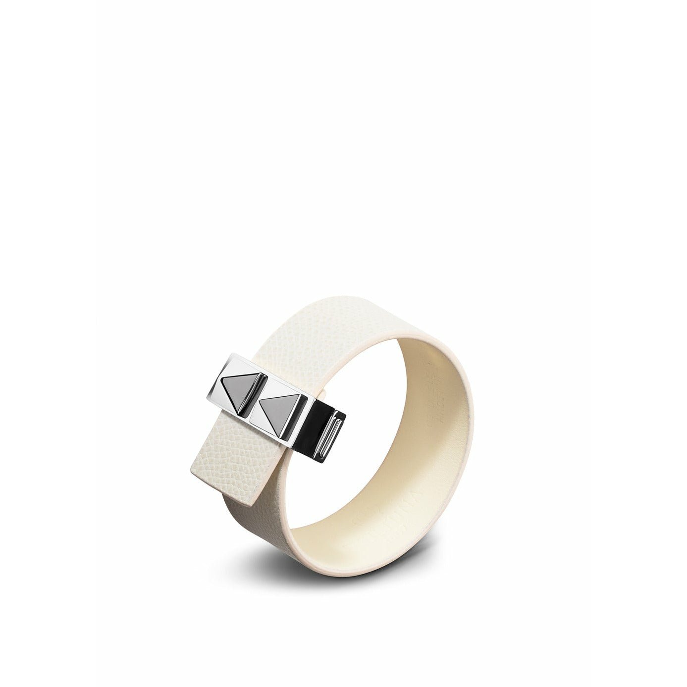 Skultuna fermoir rivets bracelet en acier poli 23 mm L 17 et 18 cm, blanc