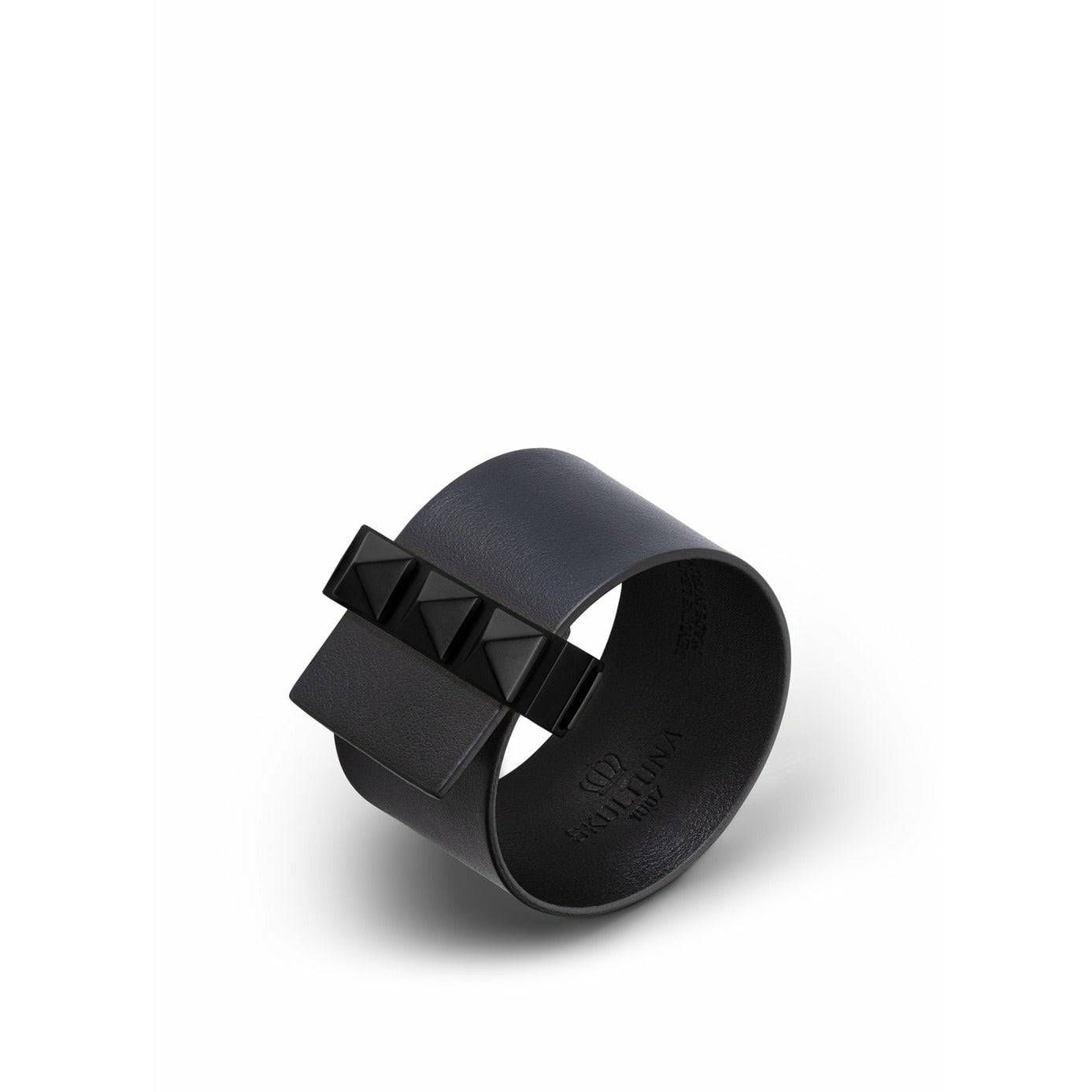 Skultuna Clasp Rivets Thin Bracelet Black Matt 38 Mm L 17 & 18 Cm, Black