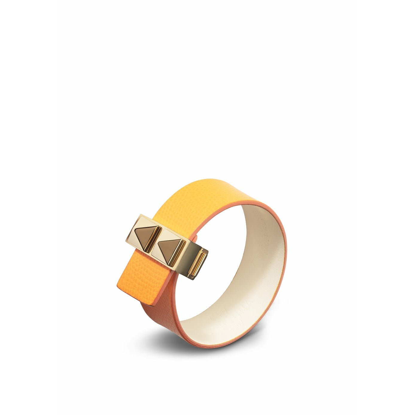 Skultuna Clasp Rivets Thin Bracelet Gold Plated 23 Mm L 17 & 18 Cm, Orange