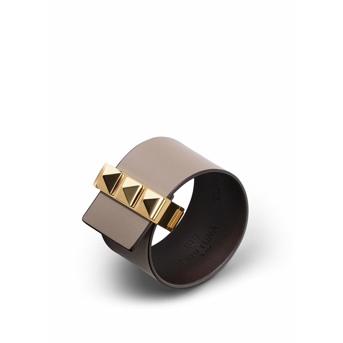Skultuna Clasp Rivets Thin Bracelet Gold Plated 38 Mm L 17 & 18 Cm, Grey