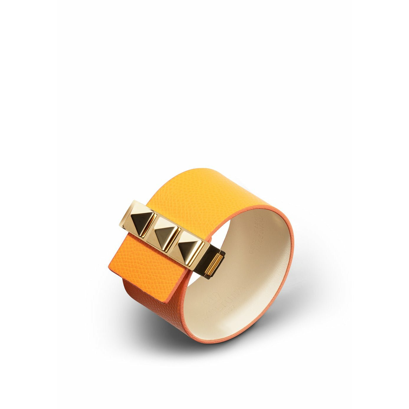 Skultuna låsnitar tunna armband guld pläterade 38 mm l 17 & 18 cm, orange