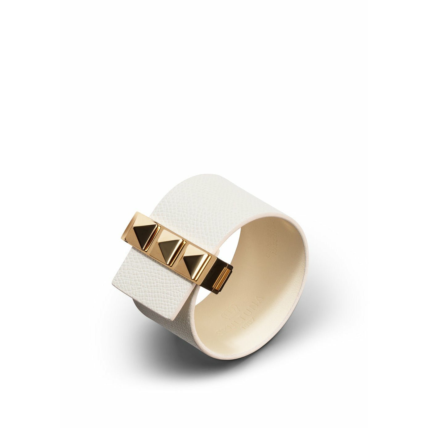 Skultuna fermoir rivets bracelet bracelet or plaqué 38 mm L 17 et 18 cm, blanc