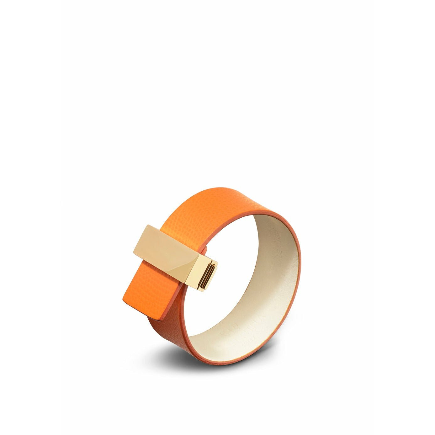 Skultuna lås tyndt læderrem læder/guldbelagt 23 mm L 17 & 18 cm, orange