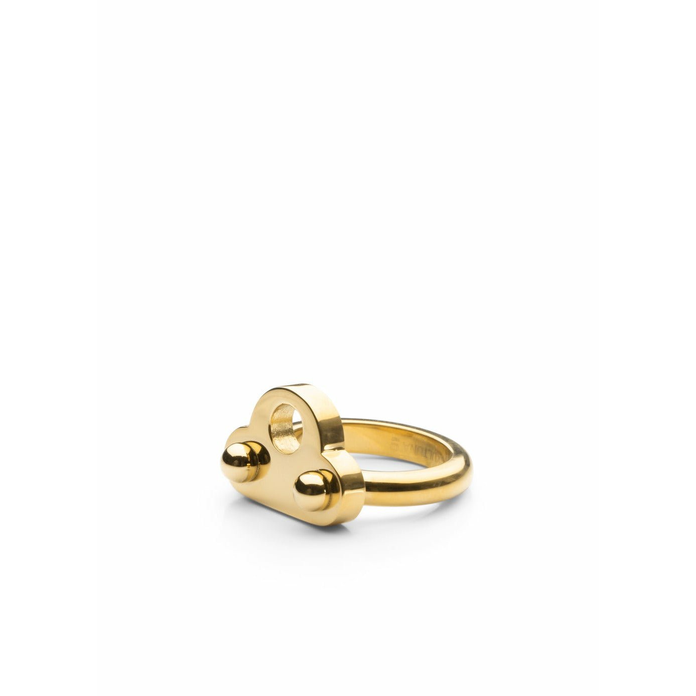 Skultuna Key Signet Ring Großes Gold plattiert, Ø1,97 cm