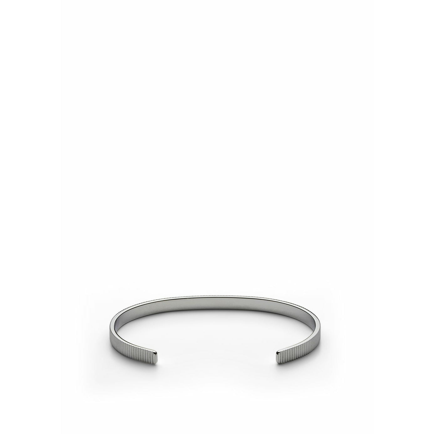 Skultuna Ribbed tynd armbånd Lille poleret stål, Ø14,5 cm