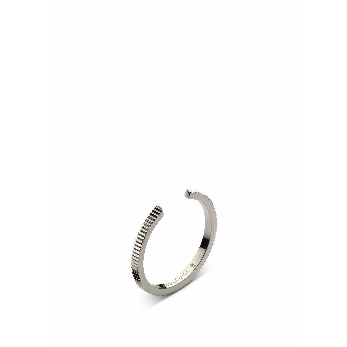 Skultuna Ribbed tynd ringmedium poleret stål, Ø1,73 cm
