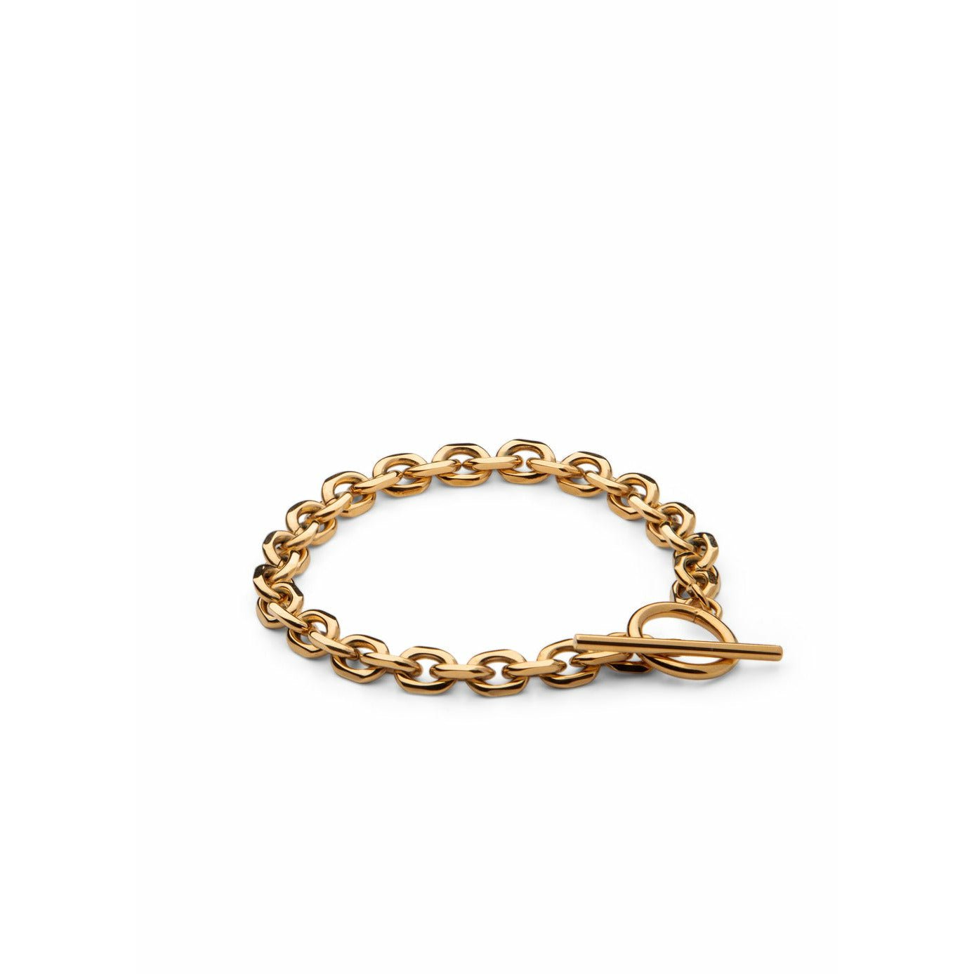 Skultuna Unité Chain Bracelet Medium Gold Plated, ø16,5 Cm