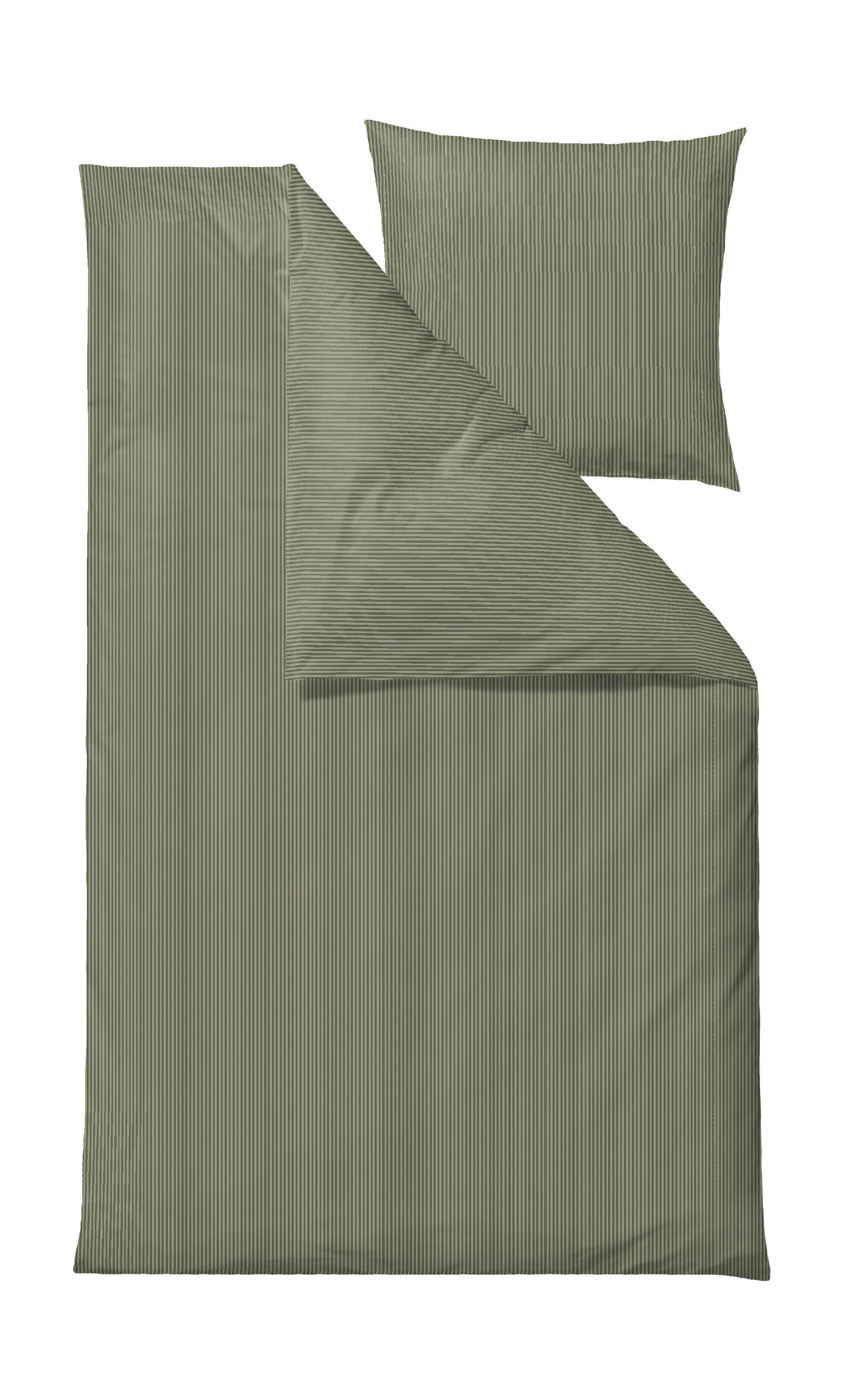 Södahl Classic Stripe Bed linned 140x200 cm, Olive
