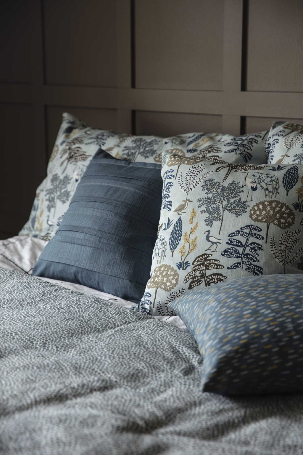 Cubierta de almohada de flora Spira, azul