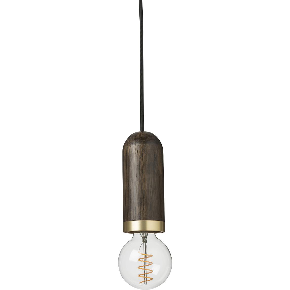 Spring Copenhagen Lampe à suspension cylindrique, chêne teinté