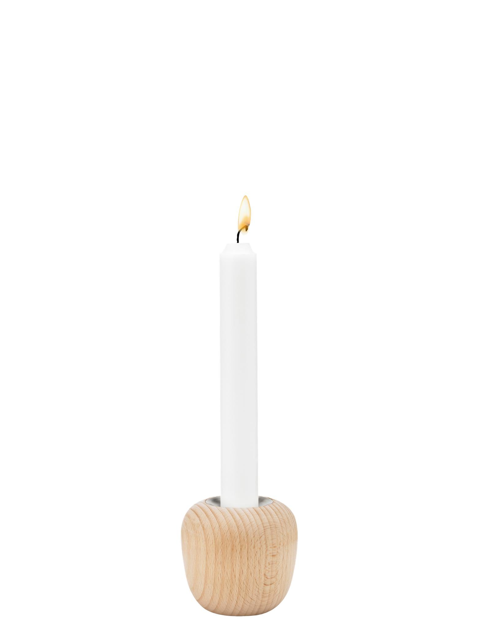 Stelton Ora Candlestick 6,5 cm, bois de hêtre