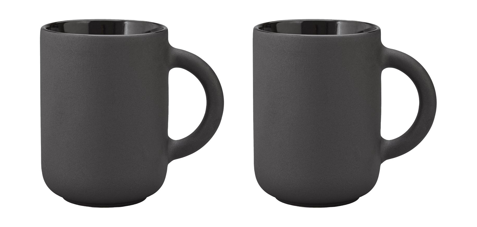 Stelton Theo Mug Set av 2 0,35 L, svart