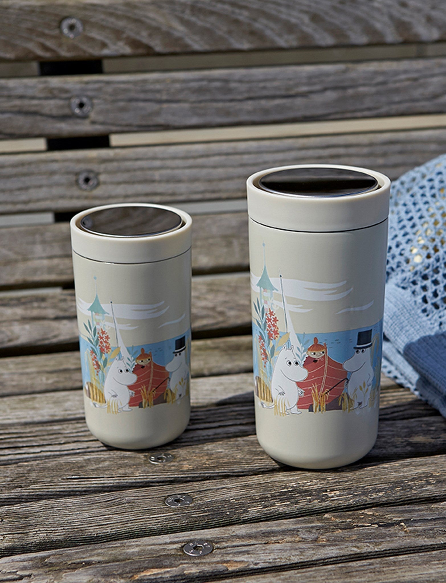Stelton para ir a hacer clic en Thermo Taza 0,2 L, Moomin Soft Sand