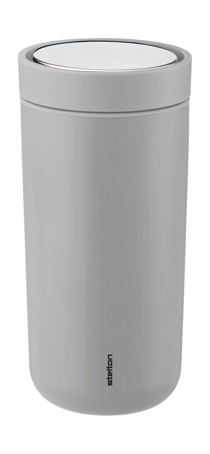 Stelton för att klicka på Thermo Mug 0,4 L, Soft Light Grey