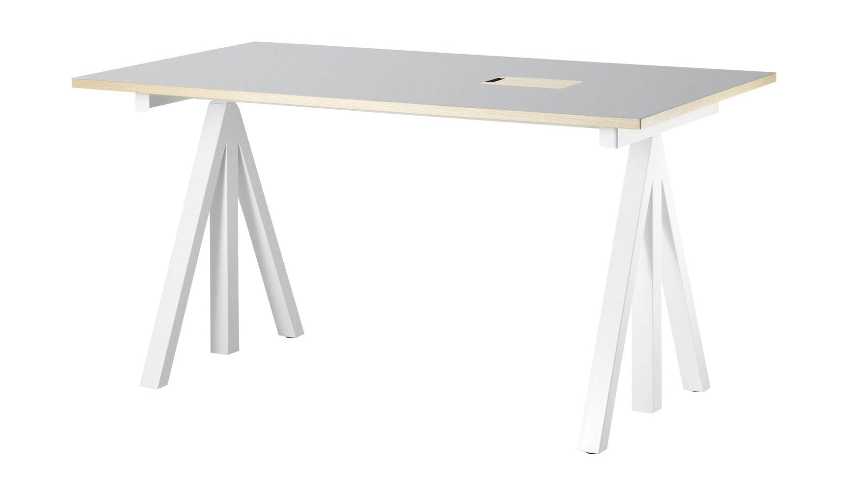 Tableau de travail réglable de hauteur de meubles à cordes 78x140 cm, linoléum gris clair