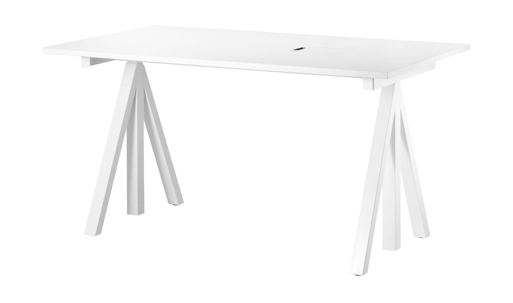 Tableau de travail réglable de la hauteur des meubles de cordes 78x140 cm, stratifié blanc
