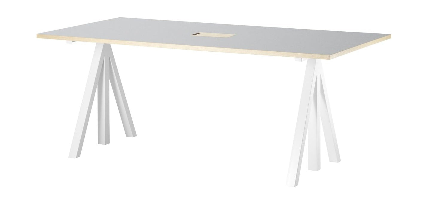Tableau de travail réglable de hauteur de meubles à cordes 90x180 cm, linoléum gris clair