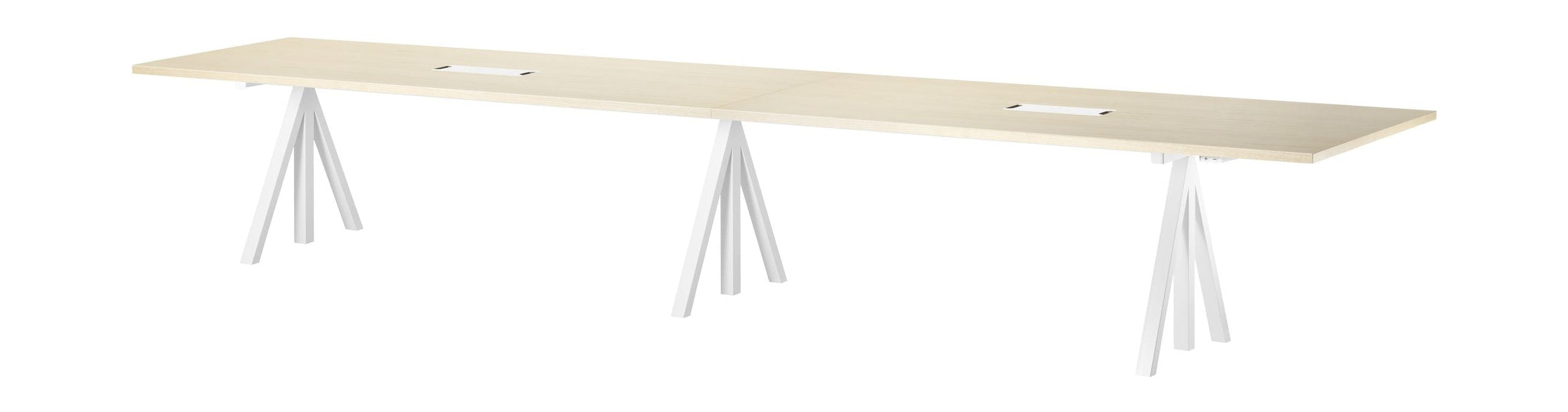 Ceniza de mesa de conferencia ajustable de altura de muebles de cuerda, 90x180 cm