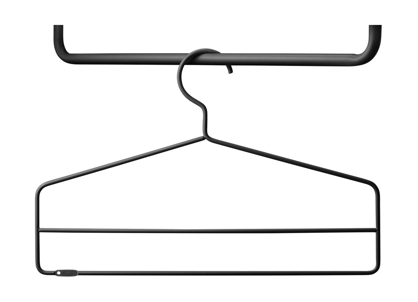 String meubles de chaîne Système de manteau crochet noir, ensemble de 4 2
