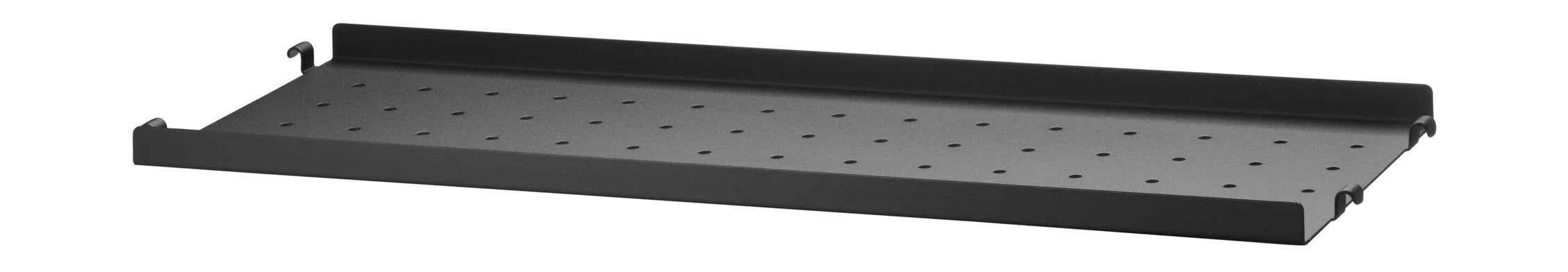 Strengmøbler Strengsystem Metalhylde med lav kant 20x58 cm, sort