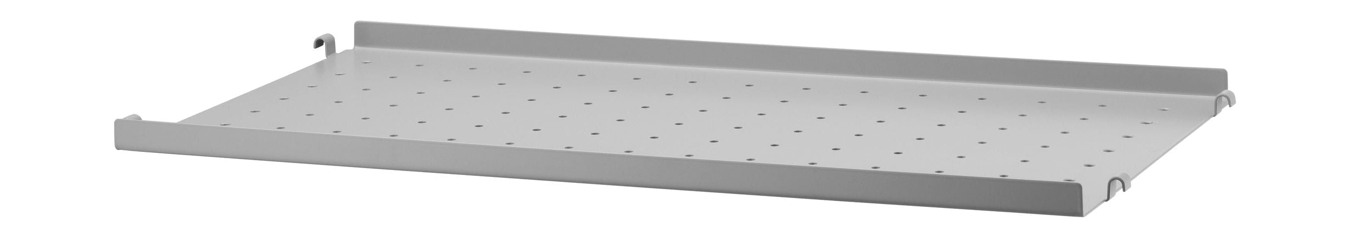 Strengmøbler Strengsystem Metalhylde med lav kant 30x58 cm, grå