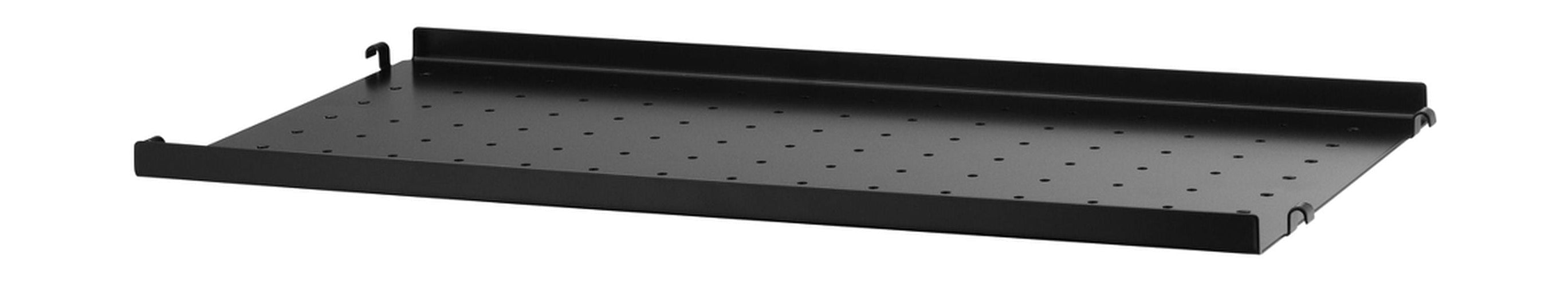 String meubles Système de chaîne étagère en métal avec bord bas 30x58 cm, noir