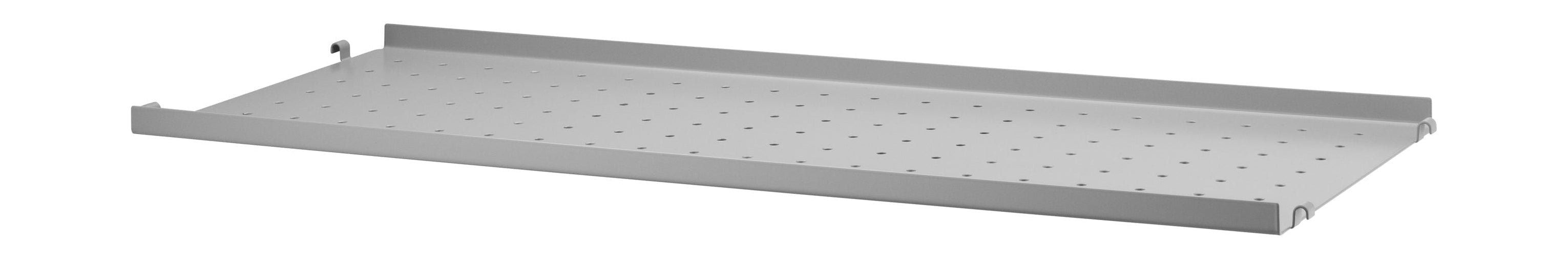 Strengmøbler Strengsystem Metalhylde med lav kant 30x78 cm, grå