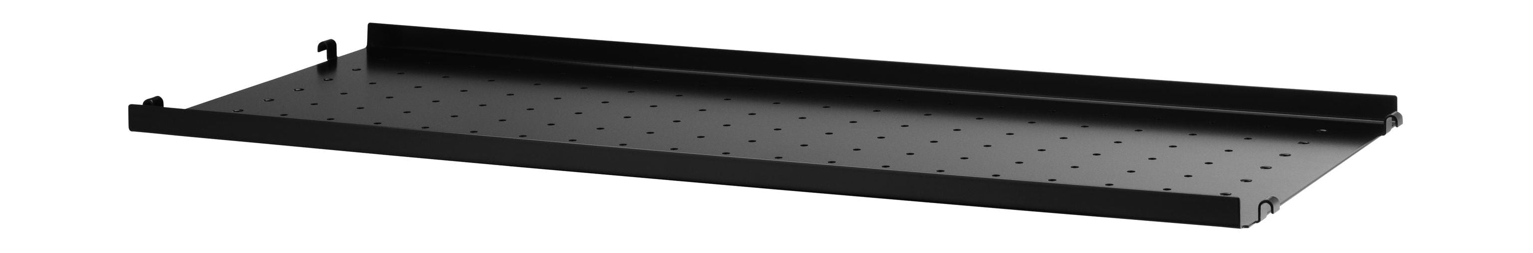 Strengmøbler Strengsystem Metalhylde med lav kant 30x78 cm, sort