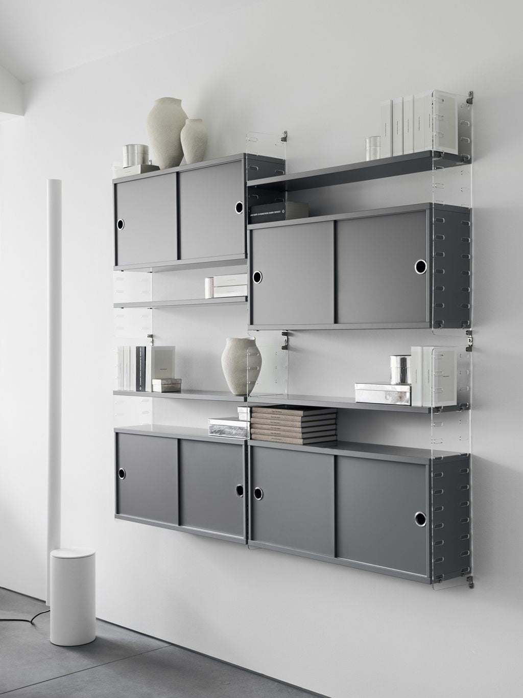 String Furniture System Elemento de gabinete con puertas correderas 20x78x37 cm, blanco