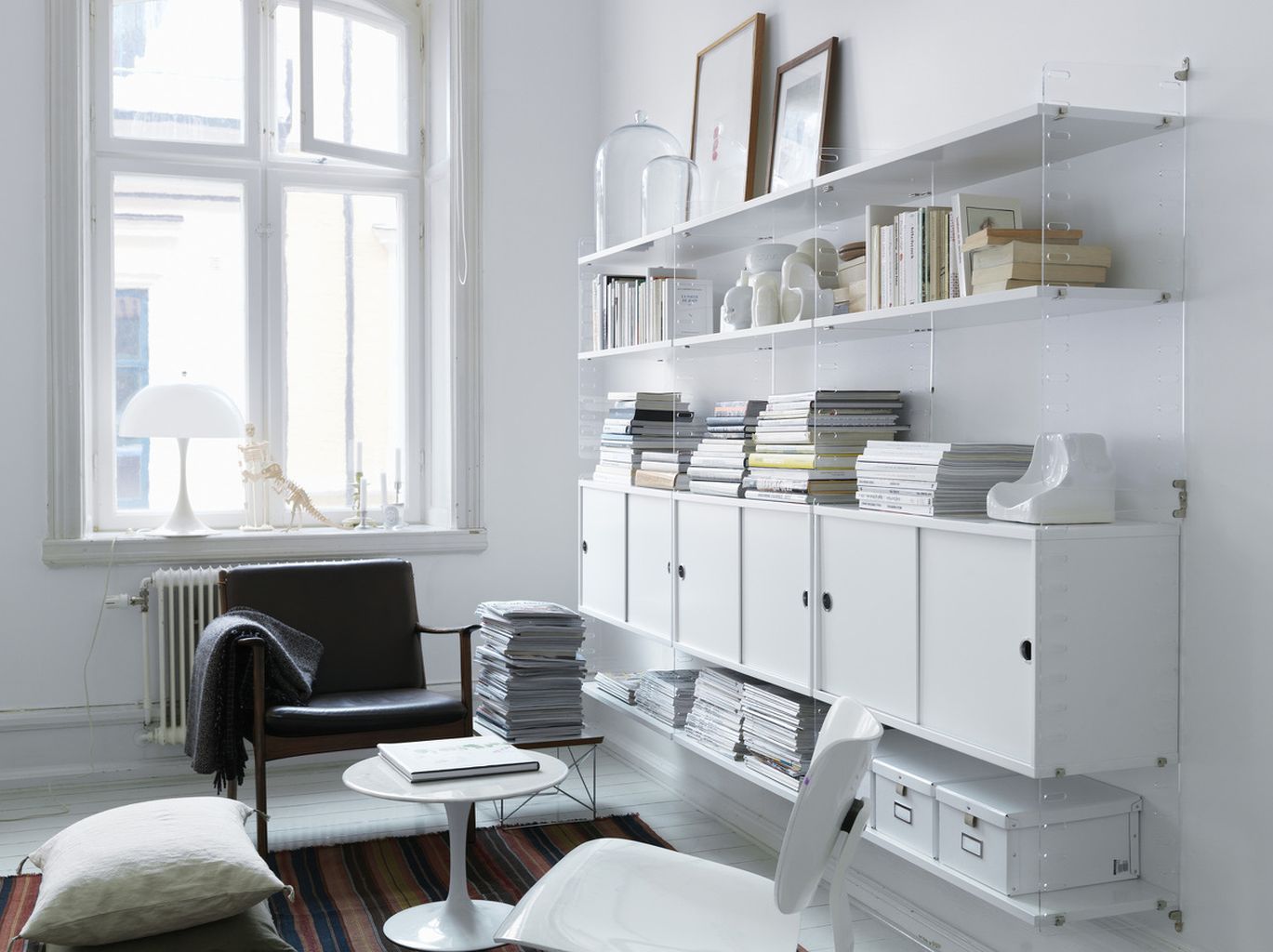String Furniture System Elemento de gabinete con puertas correderas 30x78x42 cm, blanco